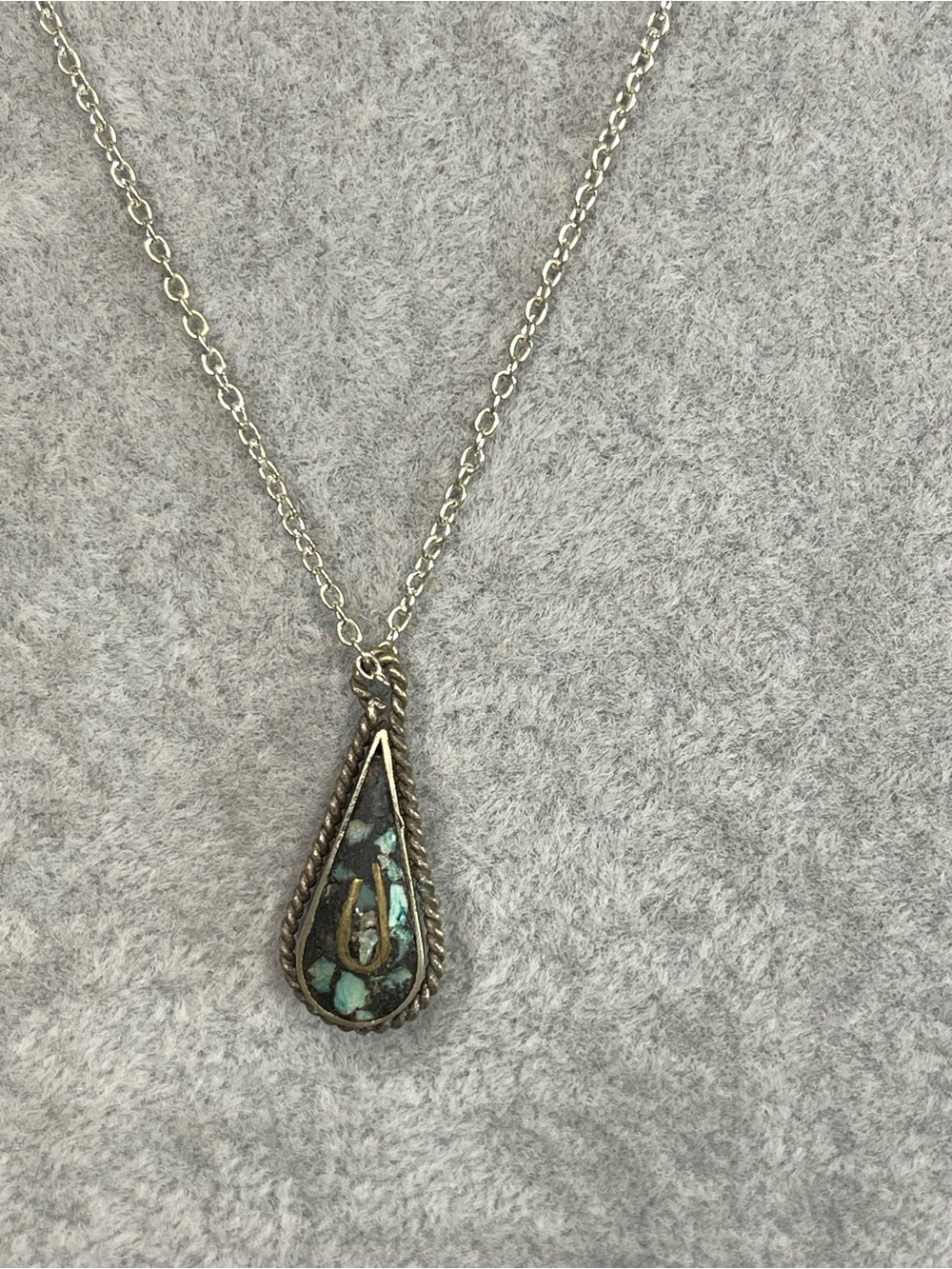 Vintage sterling silver turquoise necklace